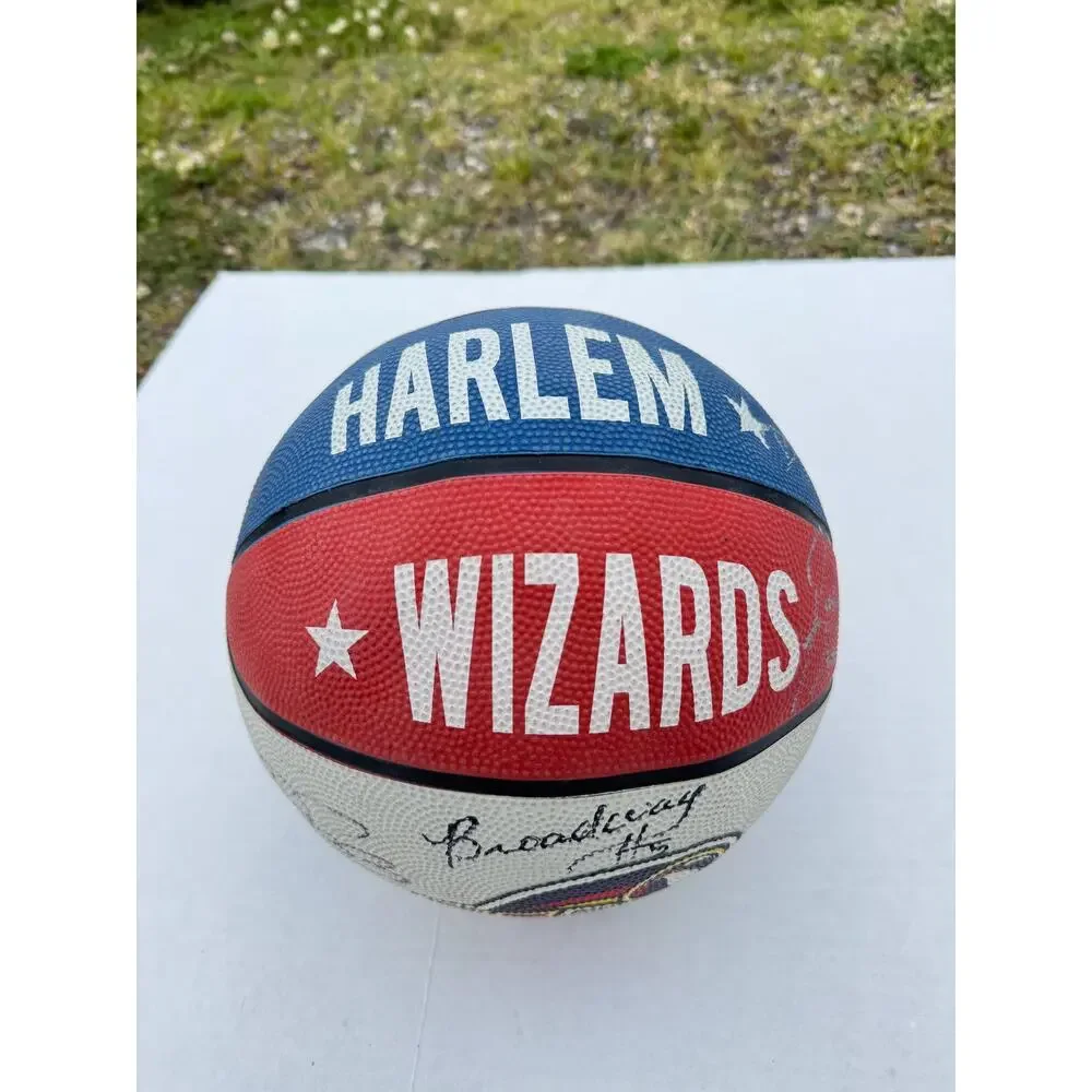Harlem Wizards signed autographed multiple signatures basketball 10